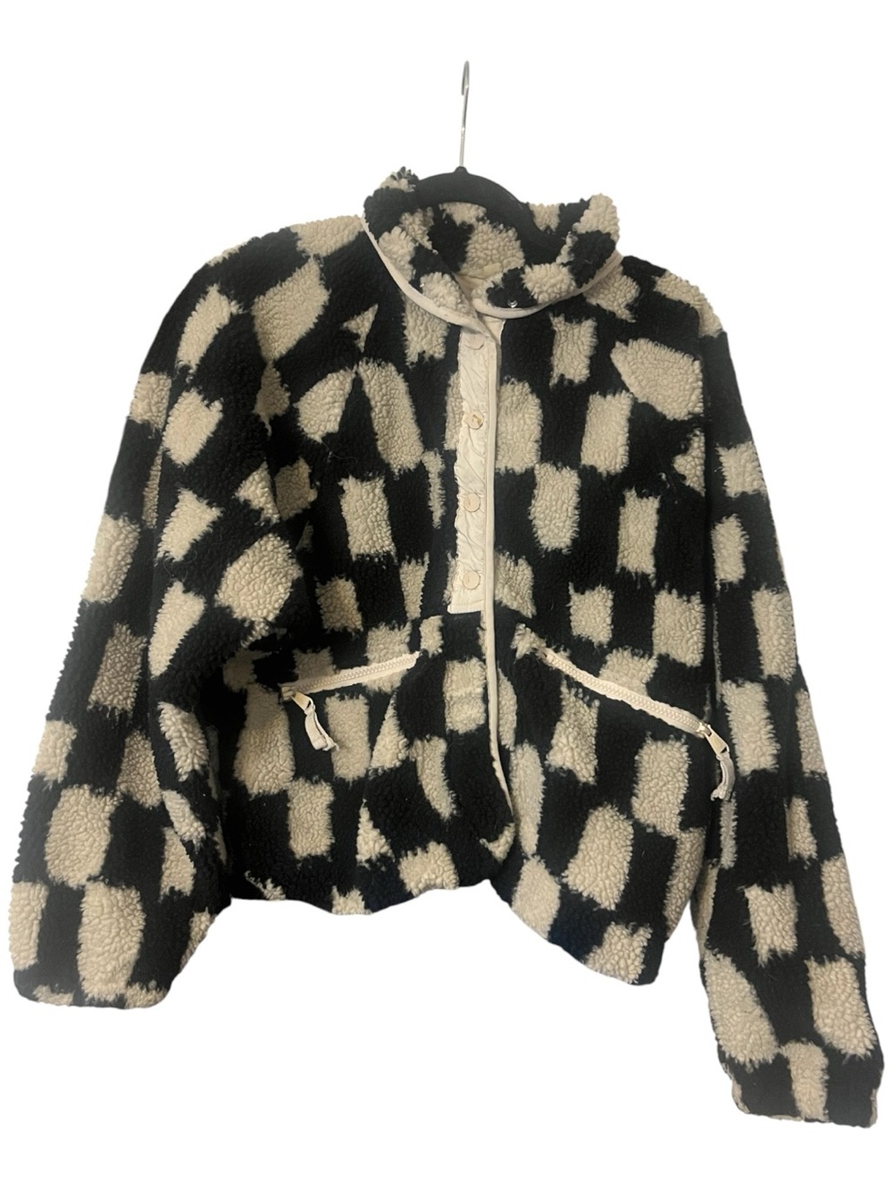 Free People Hit The Slopes Black and Cream Checkerboard Fleece
Jacket size small - Picture 5 of 8